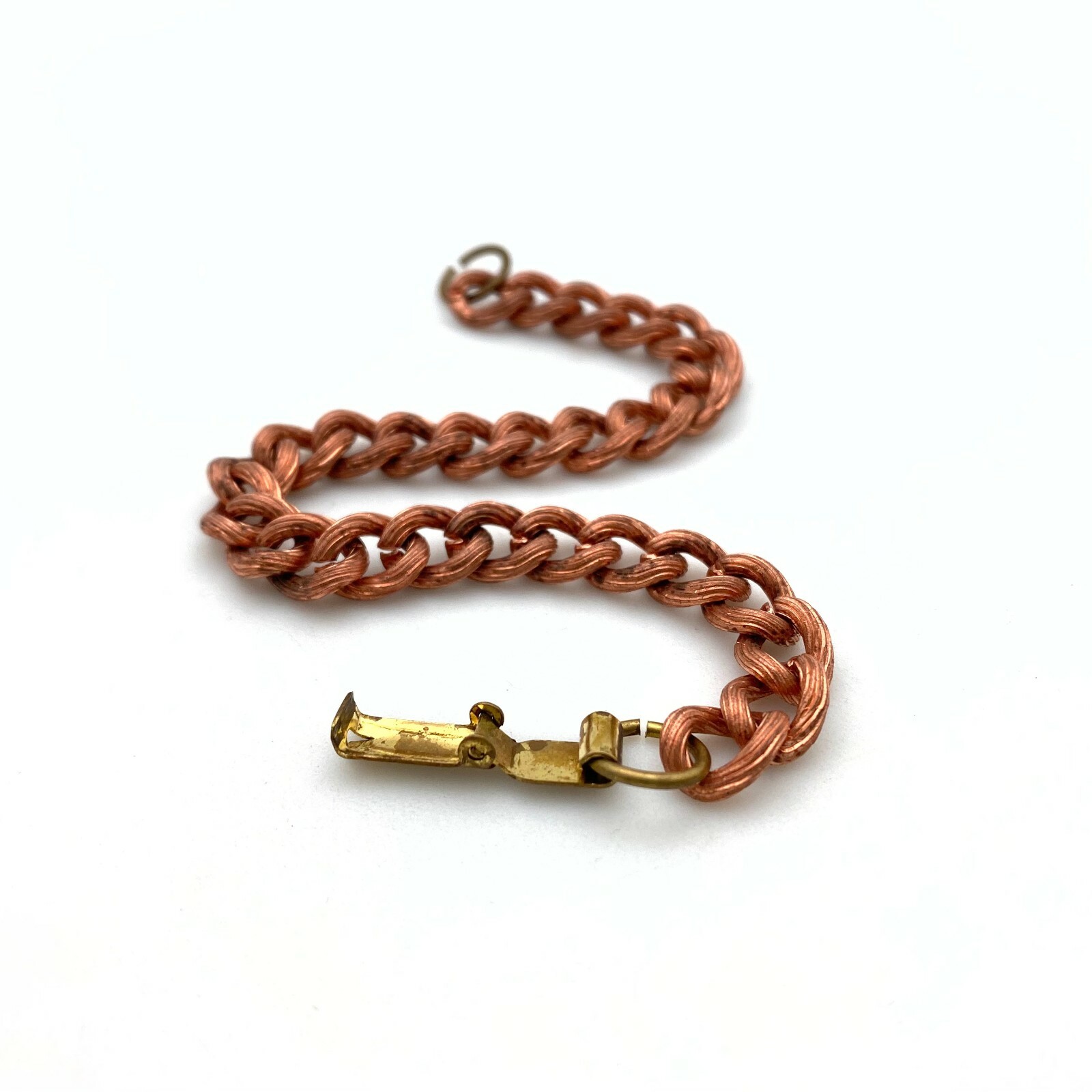 Vintage Copper Plated Curb Chain Bracelet (7 Inches) (FC41)