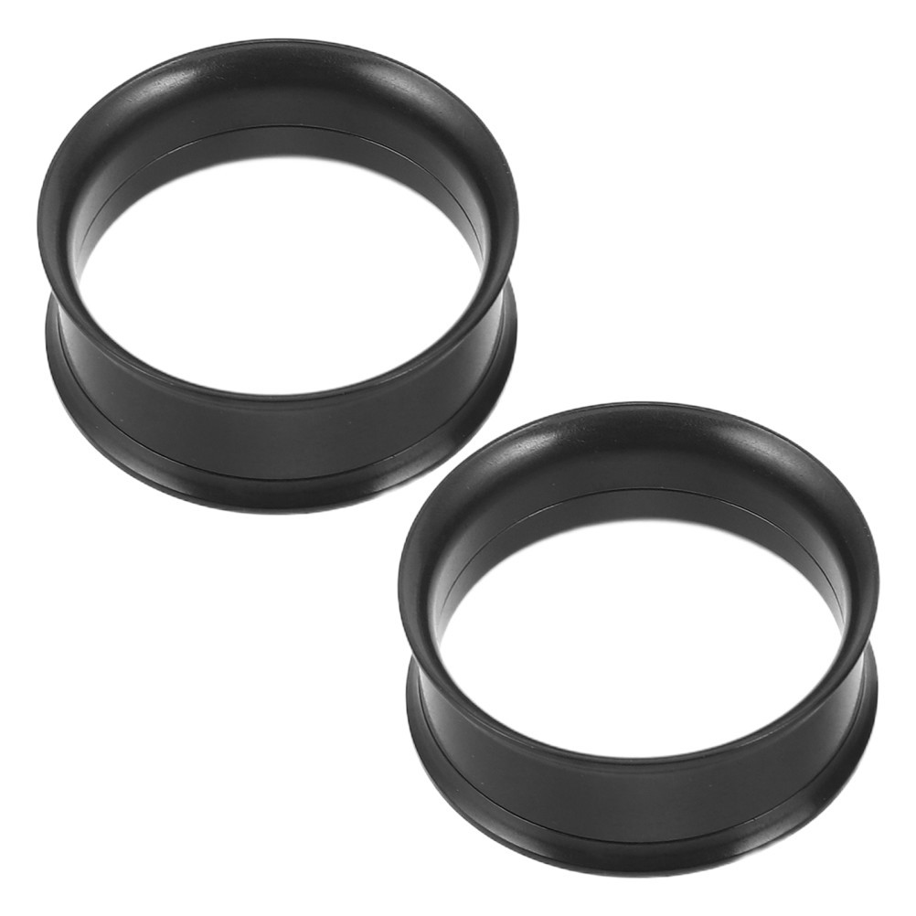2Pcs Black Metal Ear Expanders Ear Tunnel Plugs Lightweight Comfortable Jewelry
