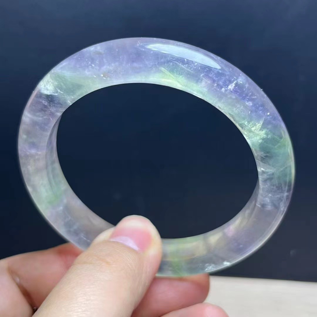 61mm Natural Color Fluorite Crystal Quartz Handmade Bracelet