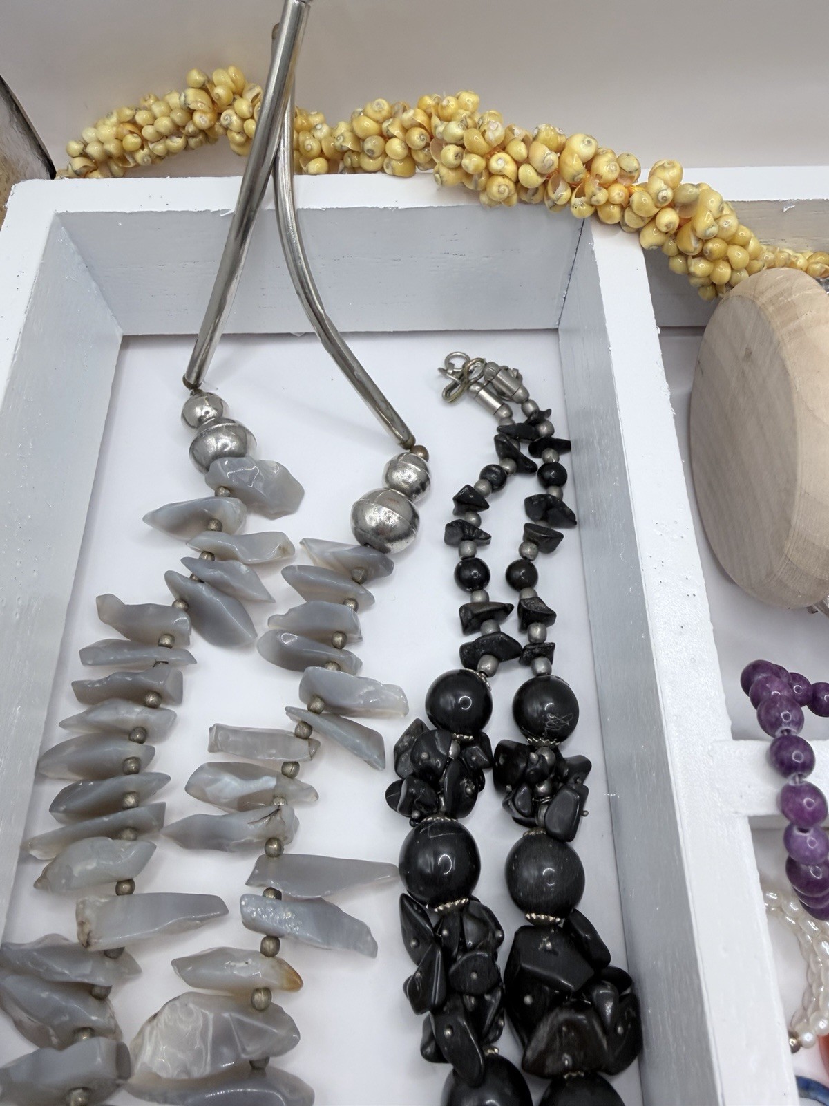 Vintage Natural Gemstone And Shell Lot Of 31 Pieces- Pearl, Shell, And More