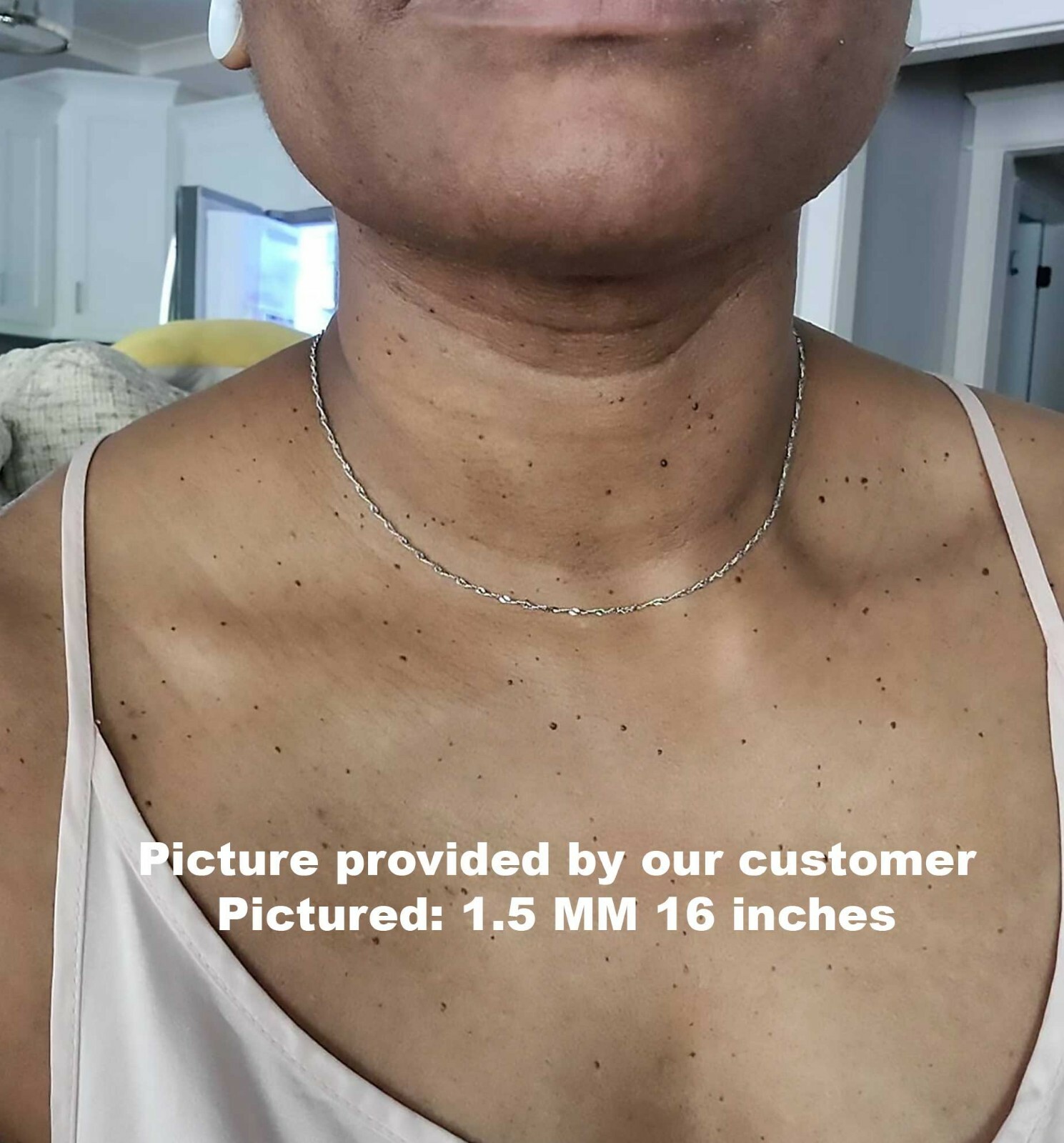 10k Solid White Gold Singapore Rope Chain 0.8mm To 1.7mm Thick 16″ To 24″ Inch