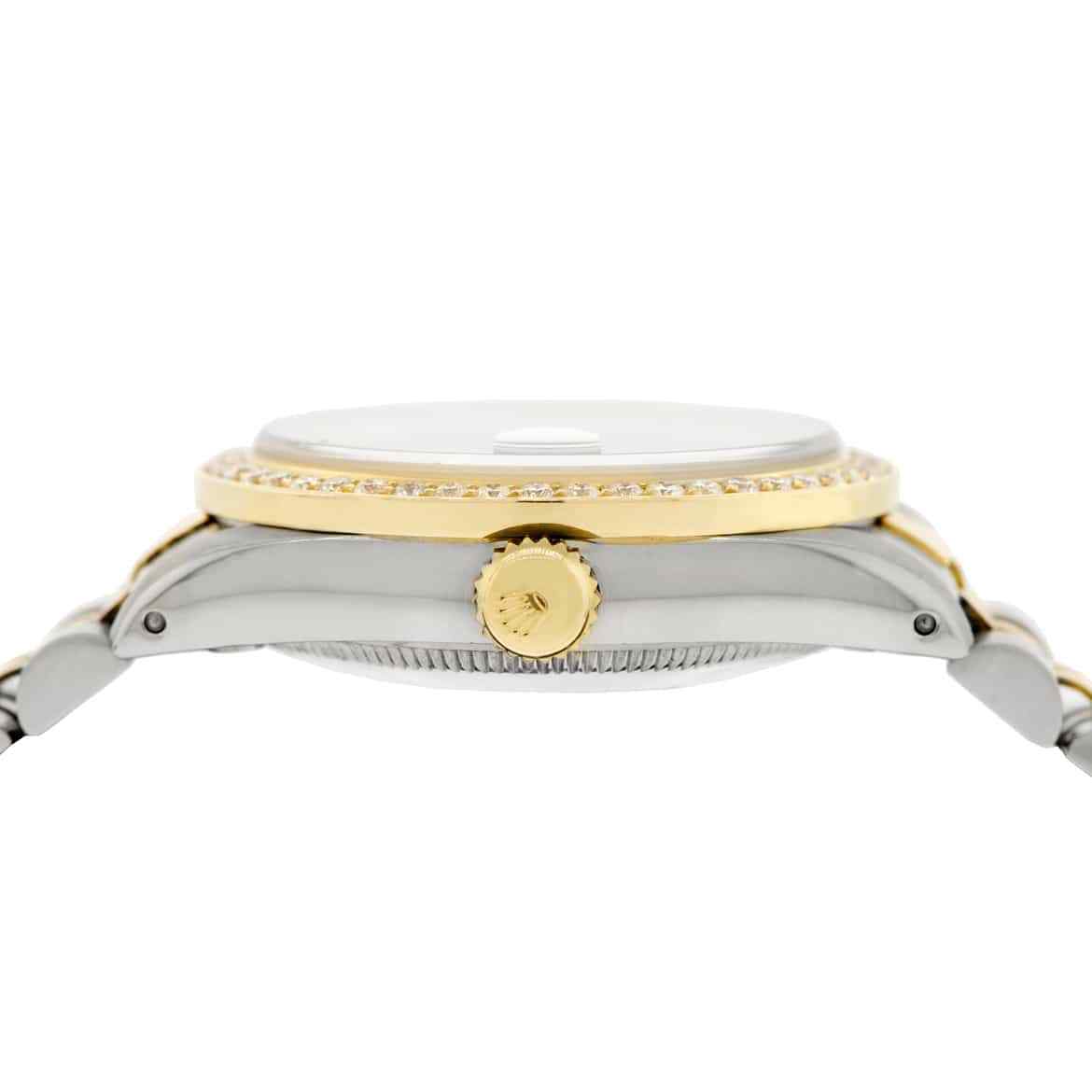 Rolex Datejust 2-Tone Gold/Steel 31mm Watch w/Custom Diamond Bezel/ Pink MOP
