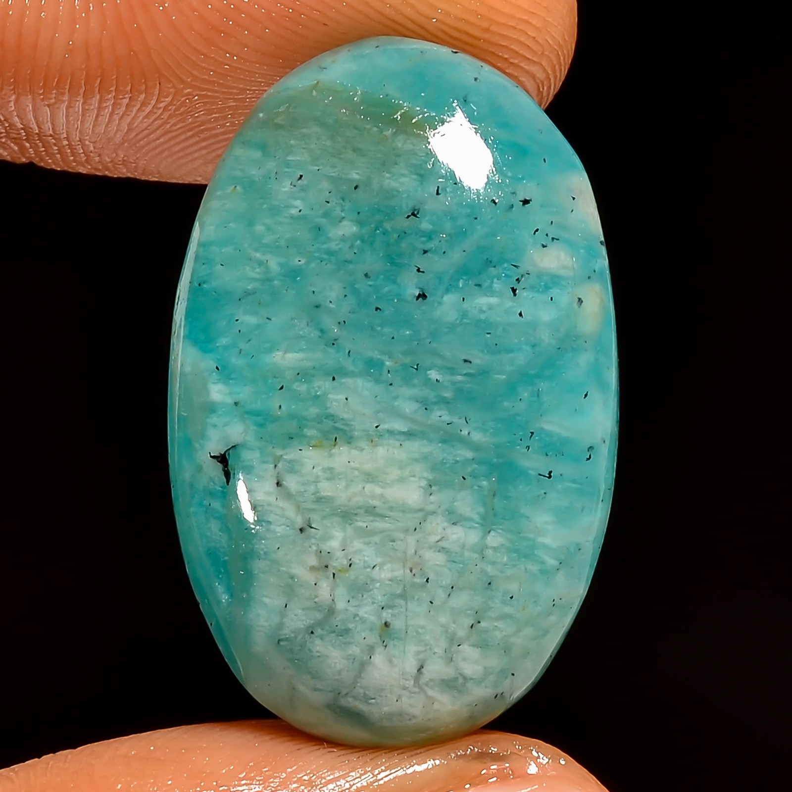 100% Natural Amazonite Oval Shape Cabochon Gemstone 26 Ct. 26X16X6 mm UG-5708