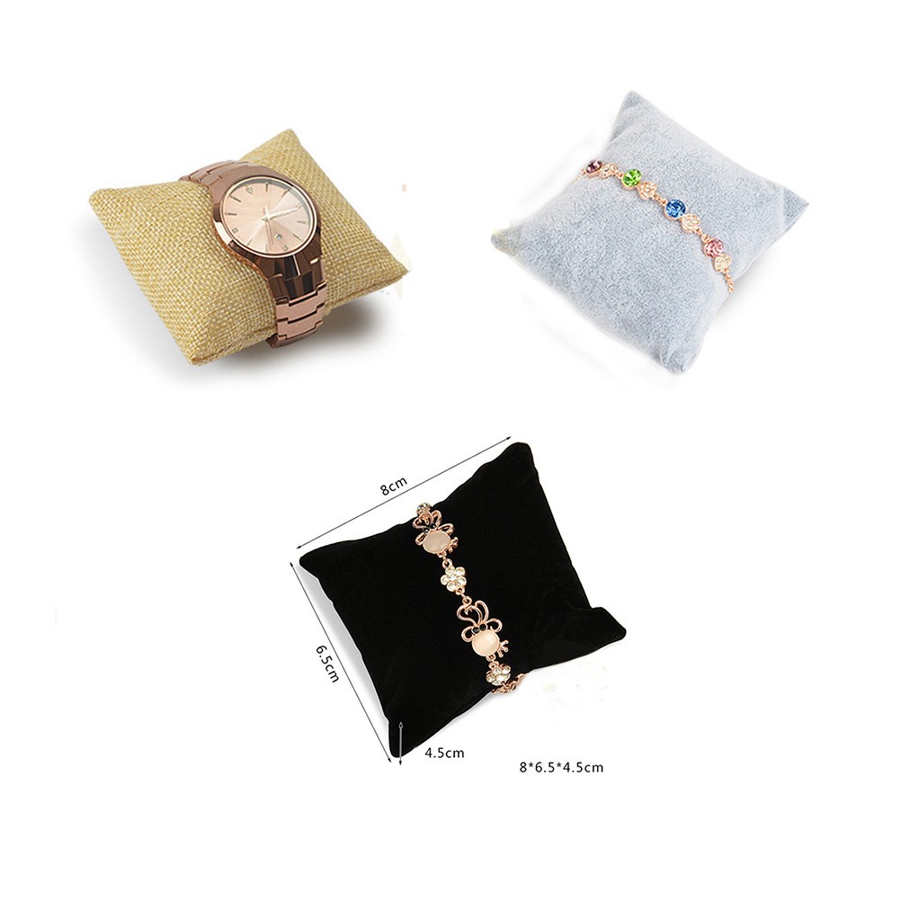 6Pcs Durable Jewelry Display Pillows Light Yellow Soft Bracelet Pillow Stand