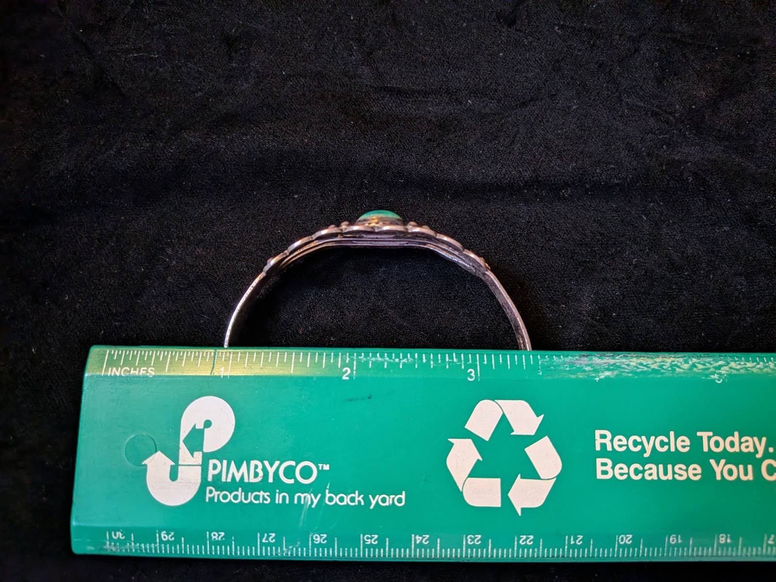 Vintage Fred Harvey Era Southwestern Sterling Silver Turquoise Cuff Bracelet