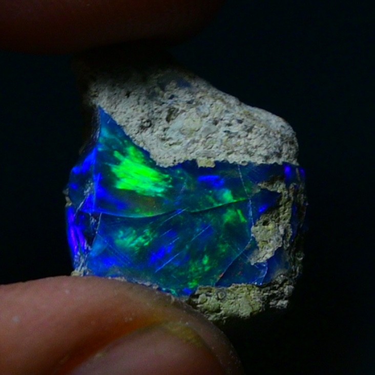 Black Ethiopian Opal Rough 6.45 cts Smoked Black Opal Raw, Fire Opal