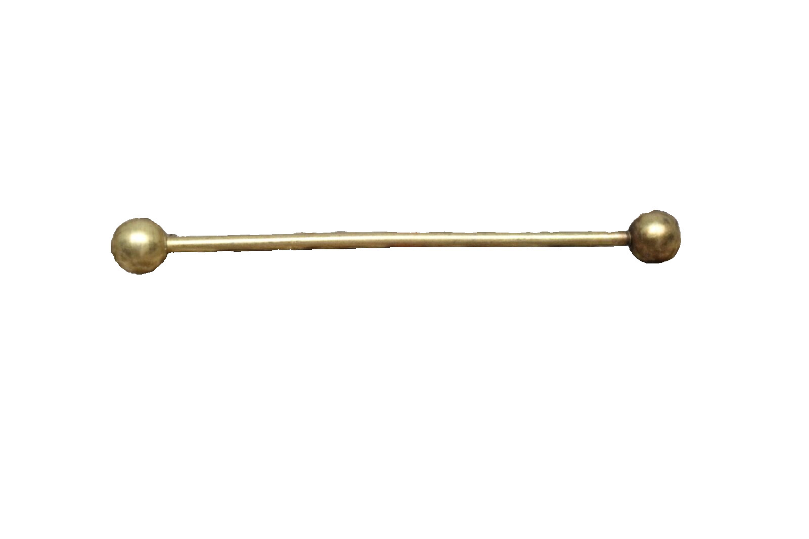 VTG Pinhall Collar Bar Pin Mens Gold Tone Barbell Round End Type Eyelet Style
