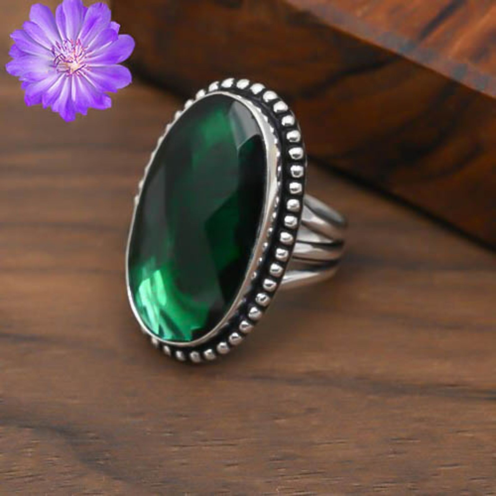 Chrome Diopside Gemstone 925 Sterling Silver Handmade Jewelry Ring Gift For