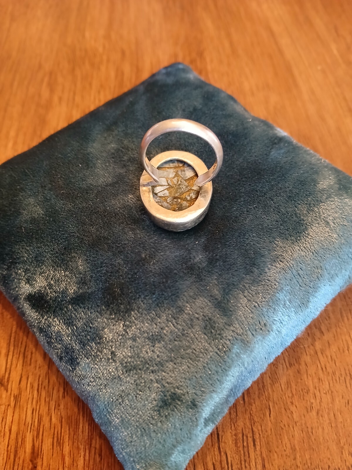925 Sterling Silver Copper Seraphinite Adjustable Ring (Sizes 7-9)