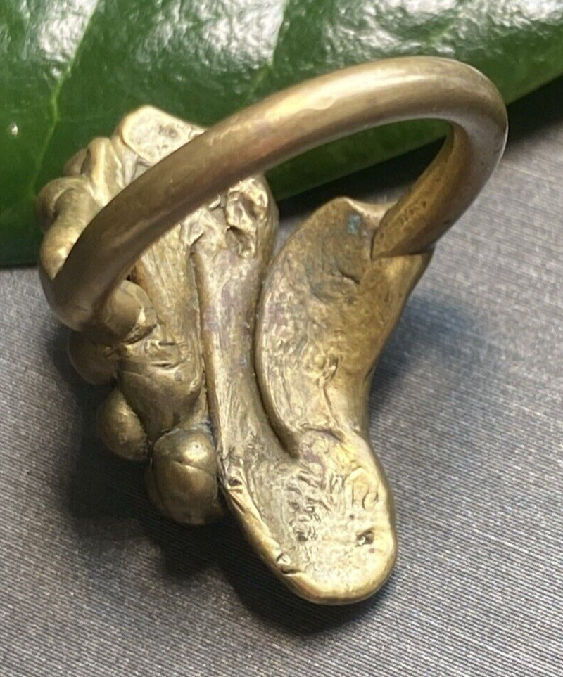 Antique Vintage Art Nouveau Bronze Ring Estate Jewelry Pre-owned Calla Size 4