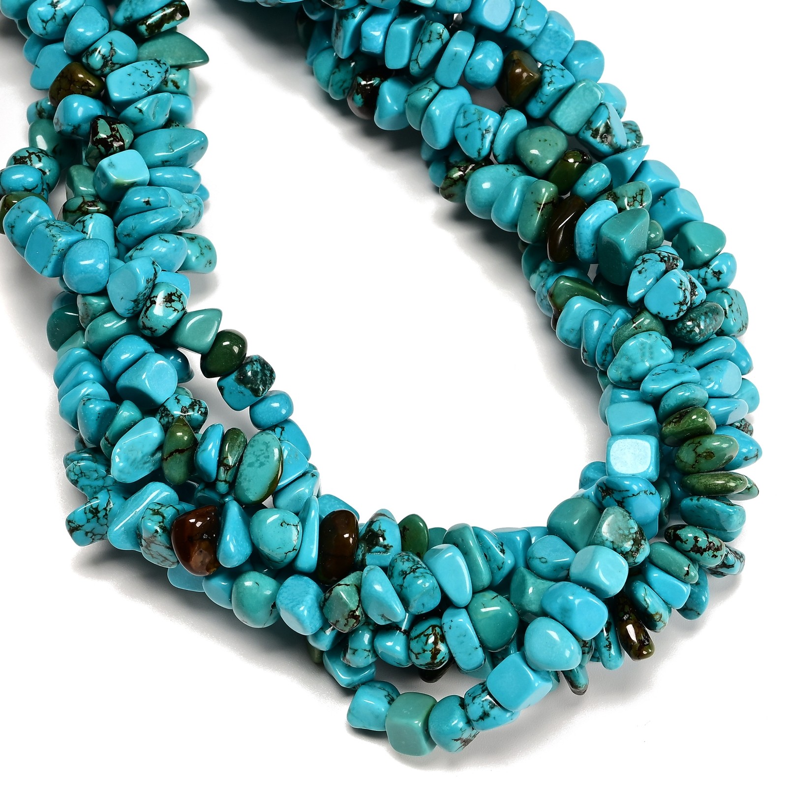 Blue Turquoise Irregular Pebble Nugget Chips Beads Size 7-8mm 8-10mm 15.5″ Strd