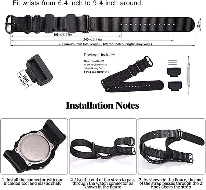 G Shock Watch Band,22Mm Replacement Nylon Watch Band Strap for Casio Men Women G