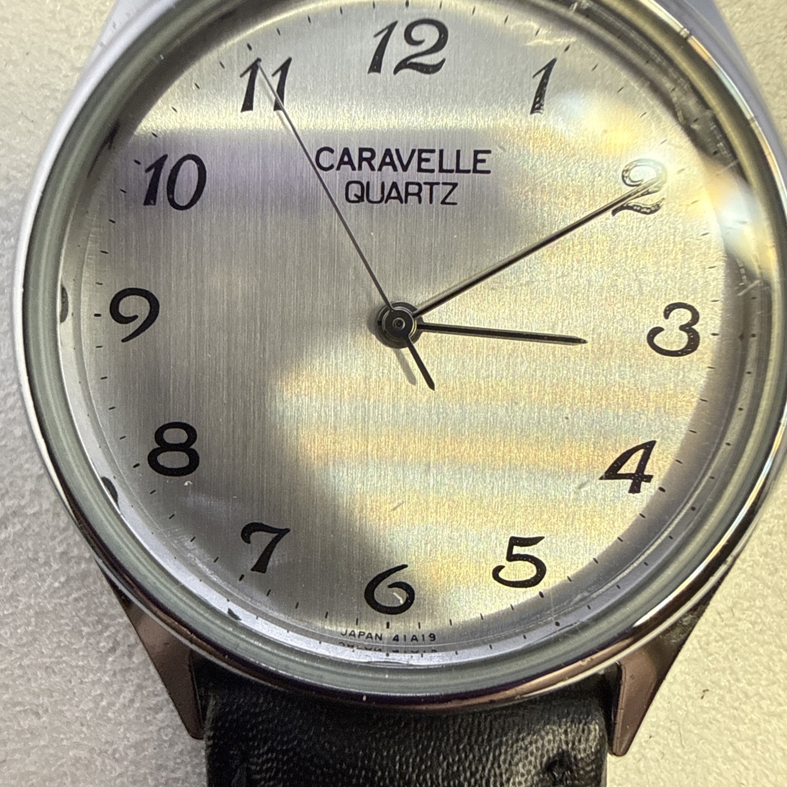 Vintage Caravelle By Bulova Men’s Mechanical Watch Working New leather Band 32MM