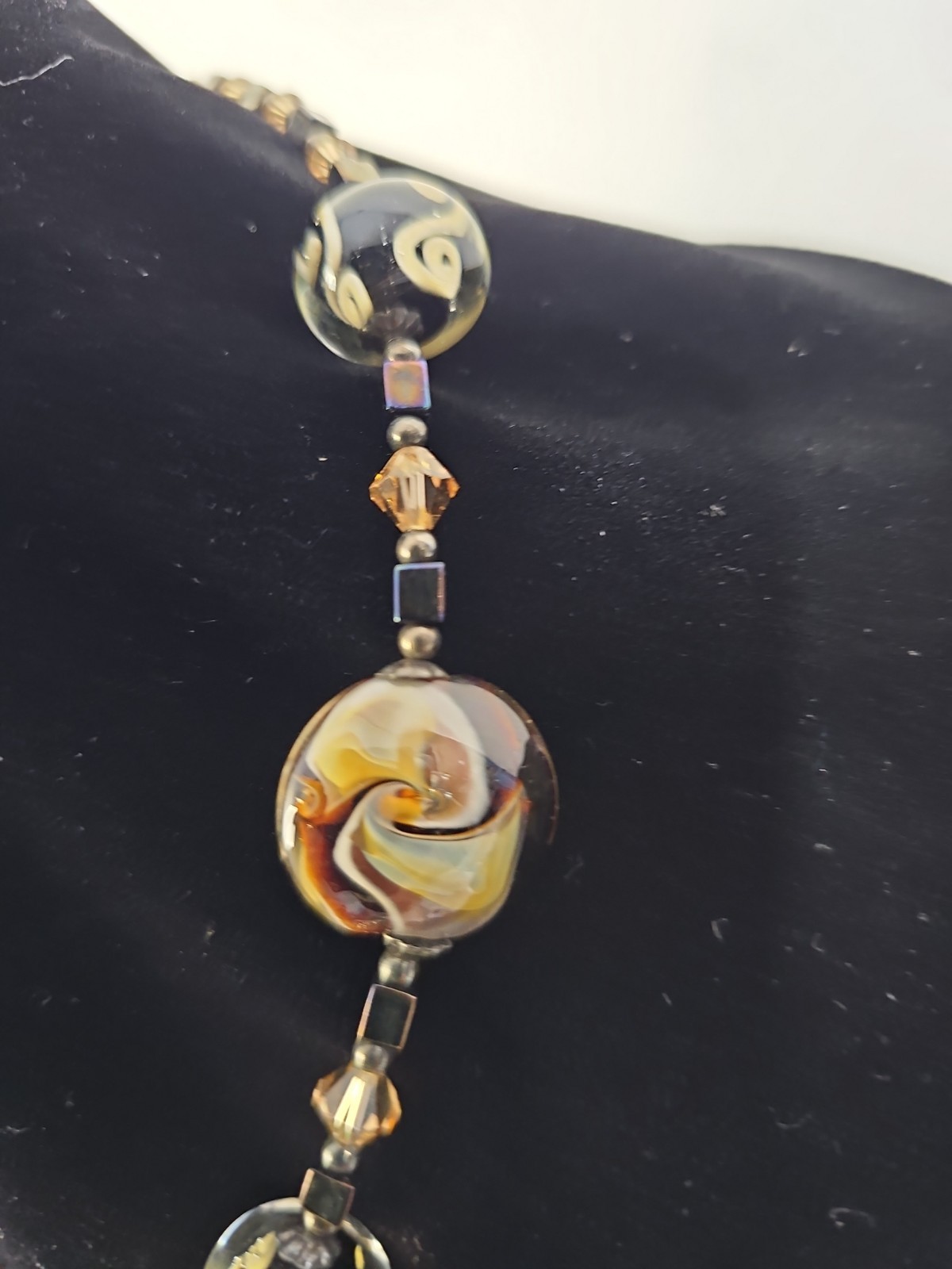 VTG Venetian MURANO GLASS 3 Piece Necklace 18in Stand – Hanging Earrings EUC