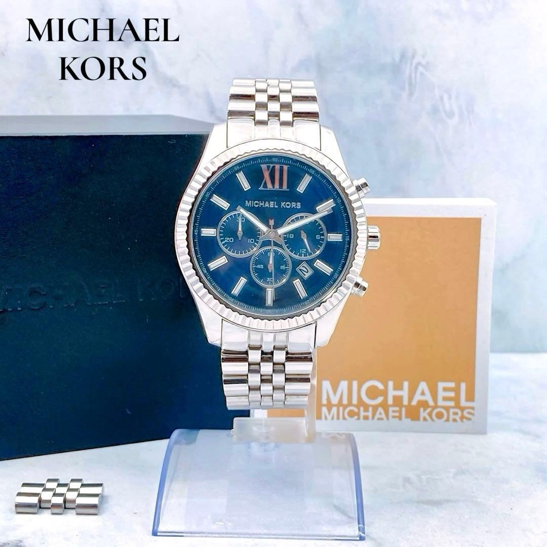 Michael Kors Men’s Chronograph Watch MK8280 (Navy Blue) with Box