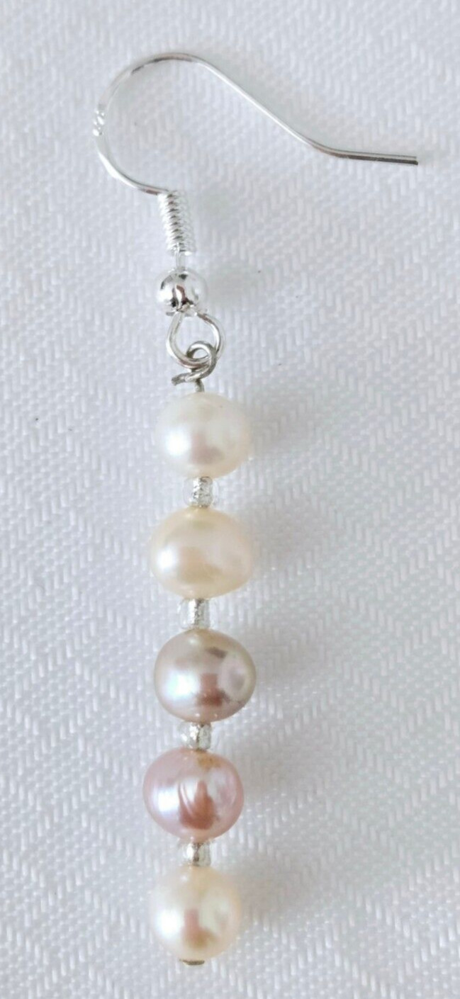 Handmade in USA – NEW! Multi colors Freshwater Pearl earrings – Free Shipping