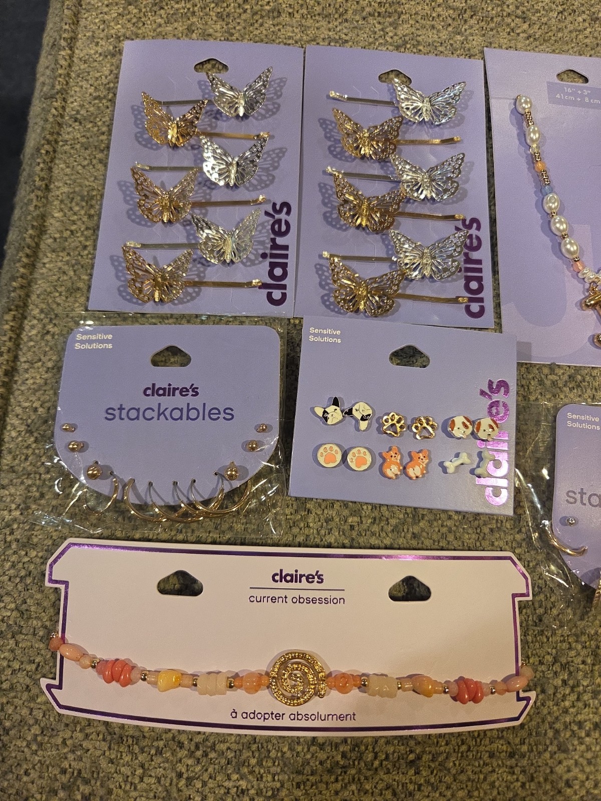 Lot Of 13 Mixed Claire’s Jewelry Earrings Necklaces