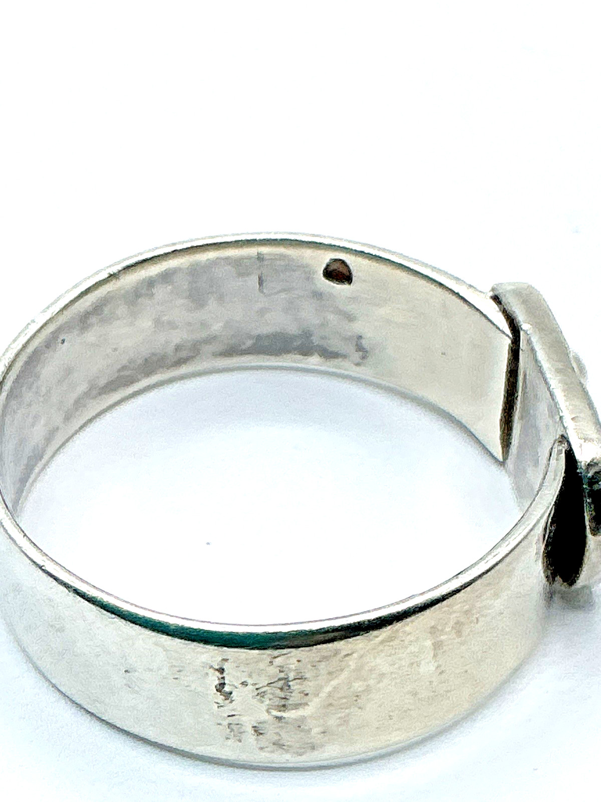 Sterling Silver 925 Wide Band Ring w/ Initial “H” Size 11 1/2 Tested 6.4 grams