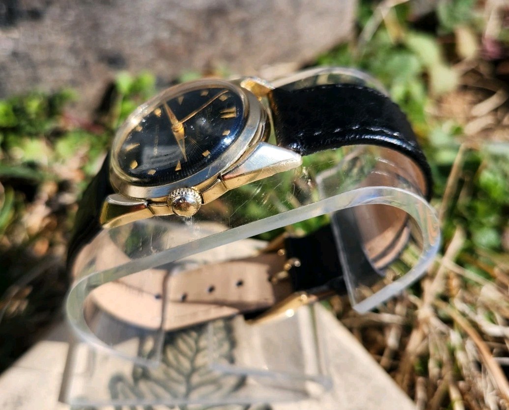 Vtg 1957 Bulova 23 Sunburst Men’s 31mm Watch 10BPAC Automatic Black Dial RGP!!!