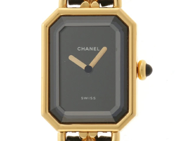 Chanel Première M H0001 Gold Plated 20mm Black Dial Quartz Women’s #DW2886