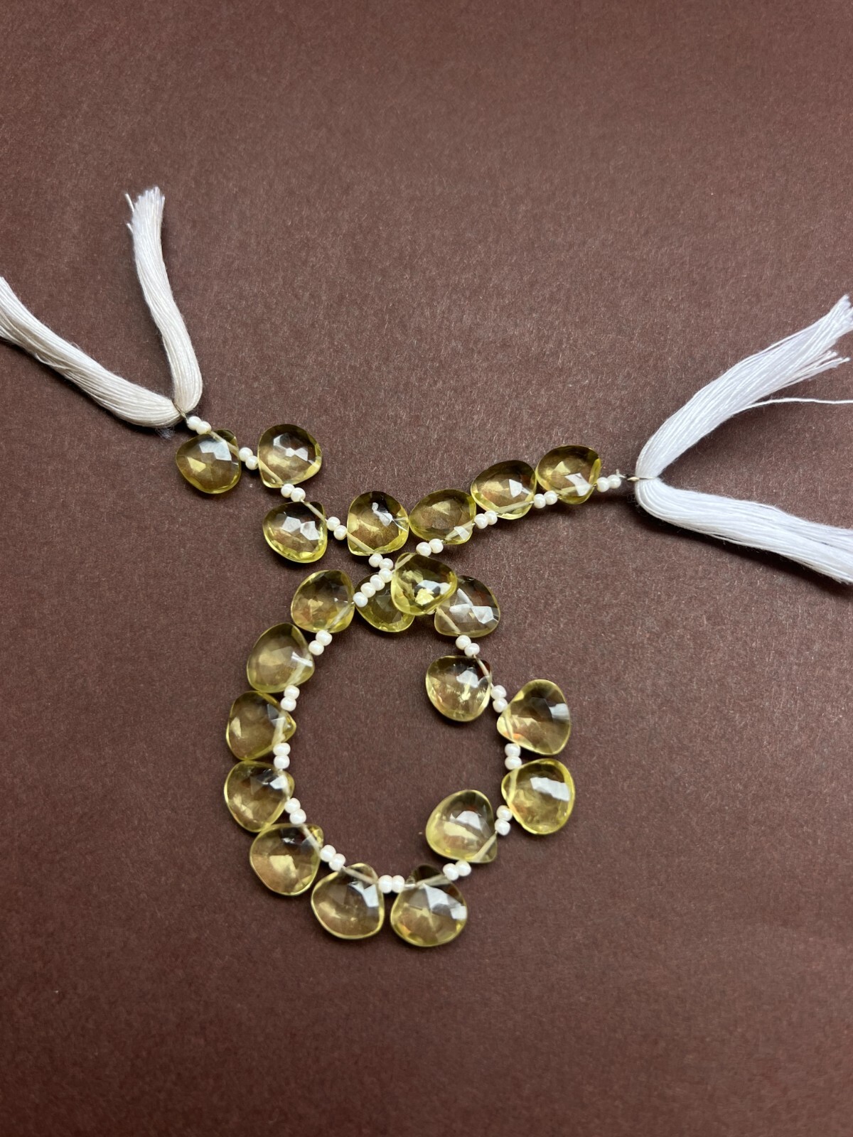 Natural Lemon topaz Faceted Pear Briolette Beads 1Strand 8-9mm Teardrop Gemstone