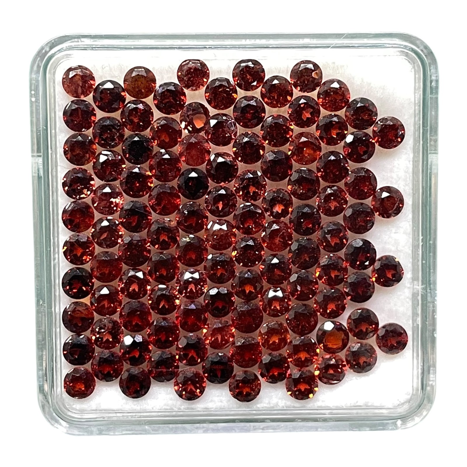 100 Pcs Natural Mozambique Garnet 3mm Round Cut Untreated Loose Gemstones Lot
