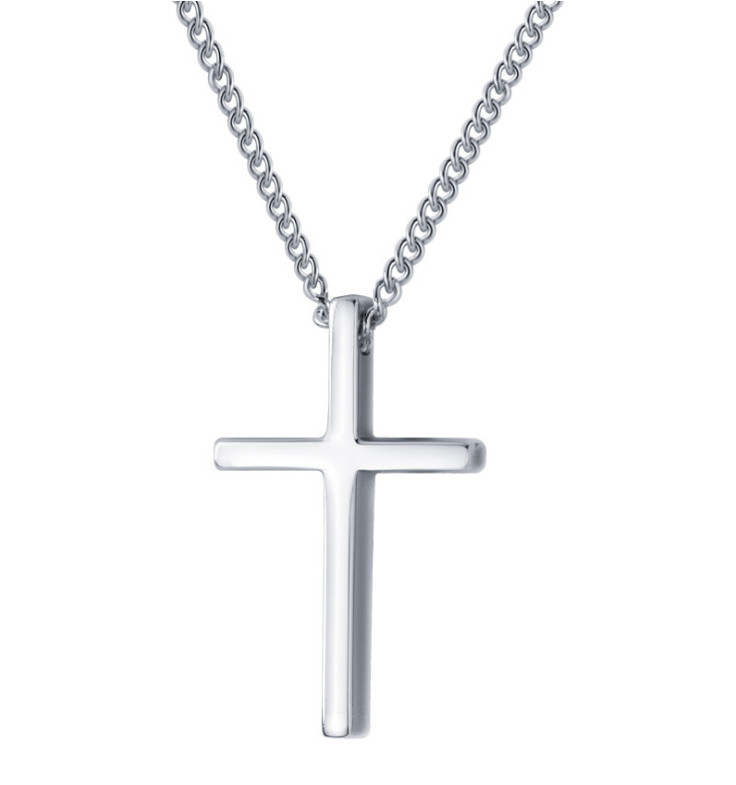 NEW Women’s 925 Sterling Silver Cross Plain & Simple Pendant Adjustable Necklace