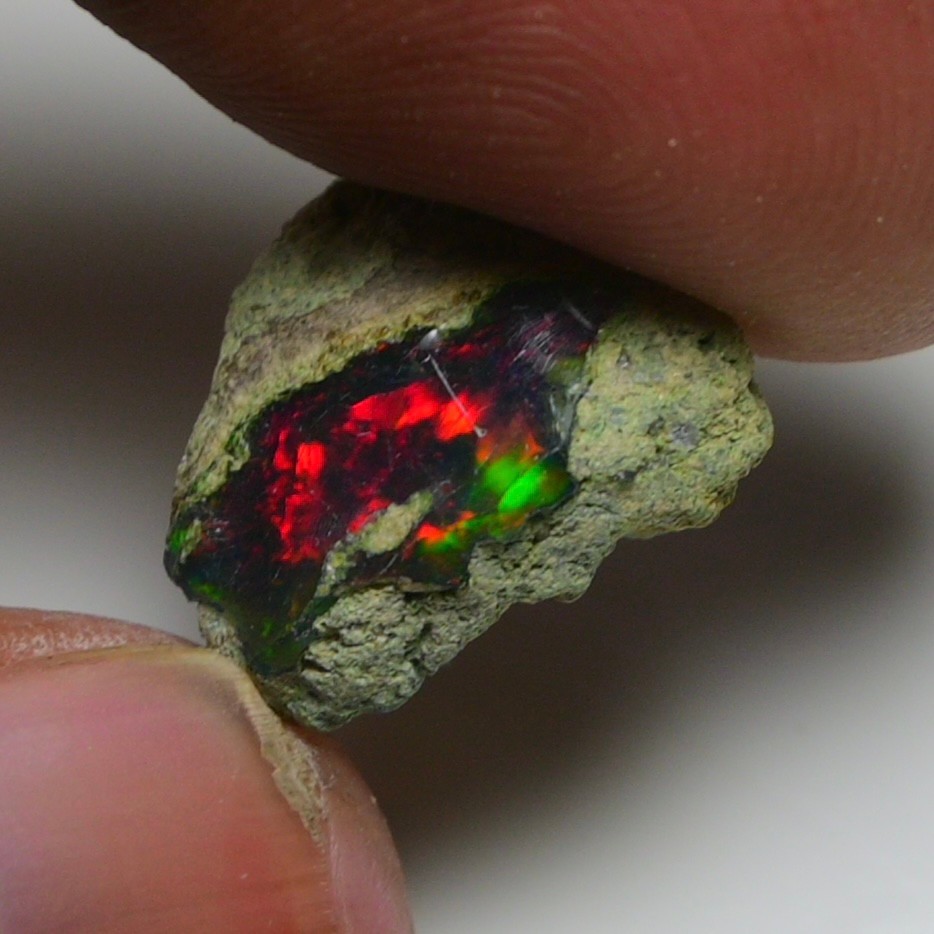 6.45 Cts Natural Black Ethiopian Opal Rough, Fire Opal Gemstone, Welo Opal Raw