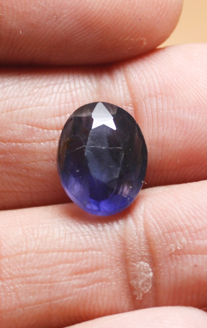Iolite Gemstone, Oval shape Faceted Cut Loose Blue Iolite natural stone, 5.10 Ct