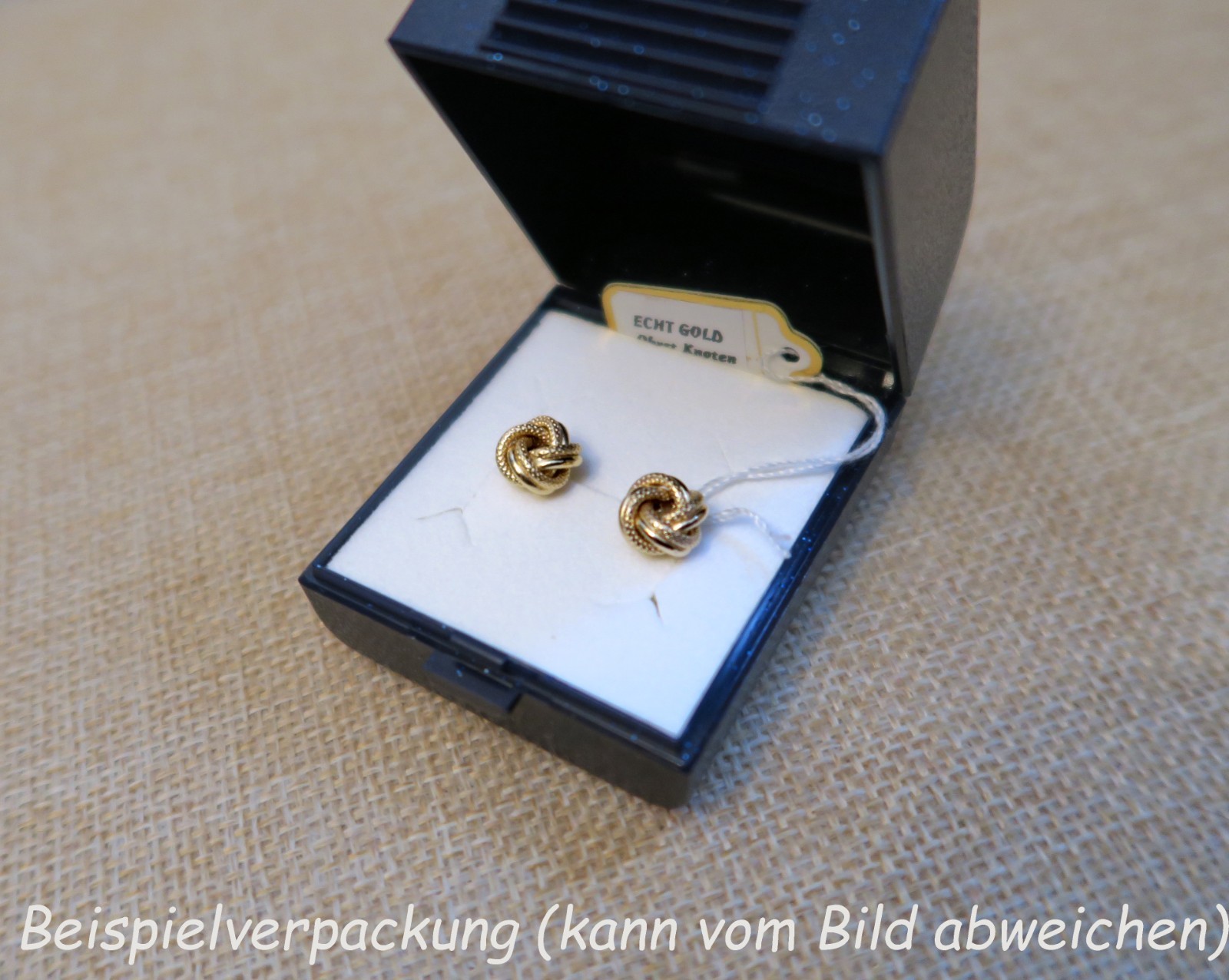 375 REAL GOLD *** Stud Earrings Knot Textured 9mm Dia