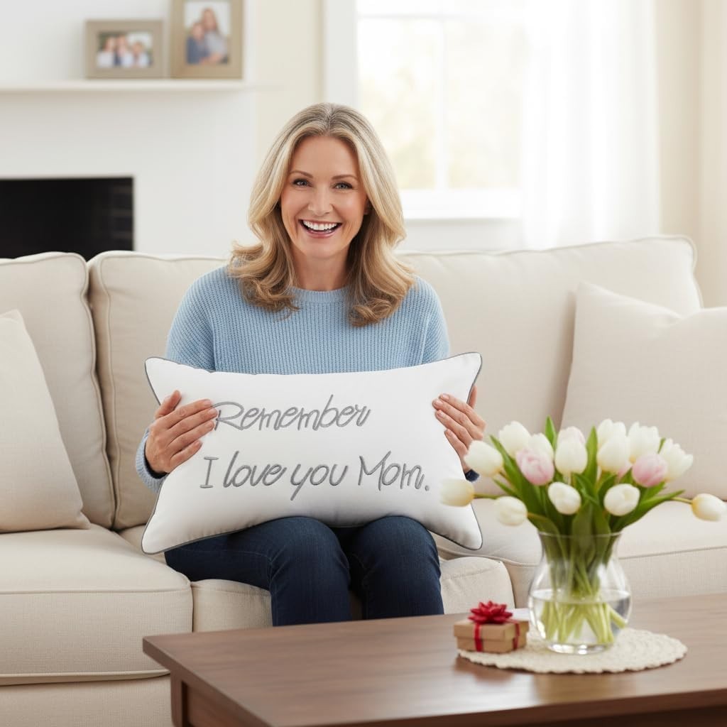 Soft Cotton Lumbar Pillow Cover for Moms – 12×20 Inches – Stylish Décor