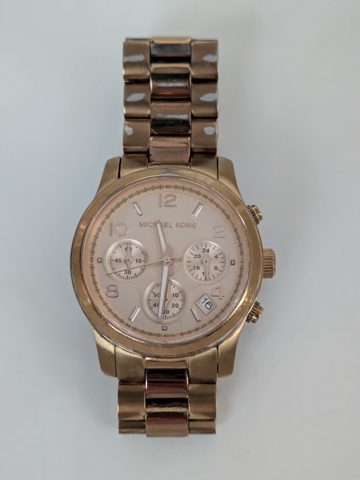 Michael Kors MK5128 Rose Gold Tone Stainless Steel 38mm Watch Untested As Is