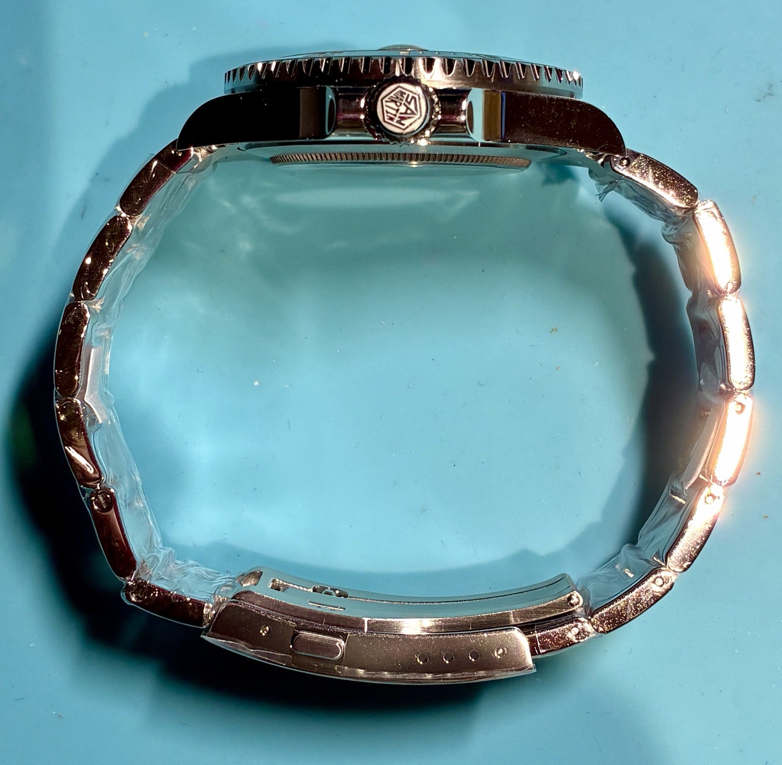 SAN MARTIN WATER GHOST 40MM ST2130 AUTO HI BEAT BLACK ENAMEL SAPPHIRE CERAMIC