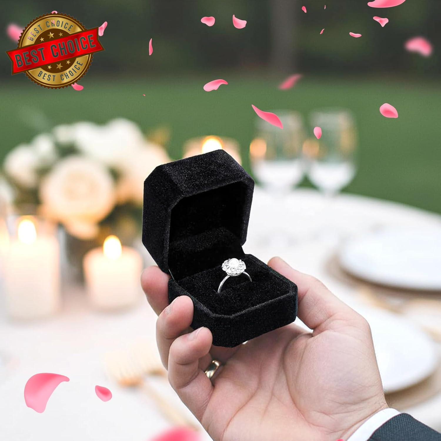 36 Pcs Black Velvet Ring Boxes Bulk, 2.13 X 1.97 X 1.54 Inch Rings Case Earring