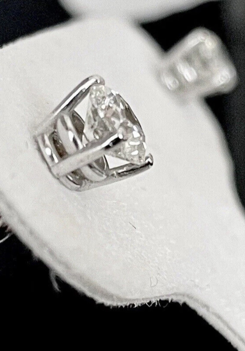 14k White Gold High Quality Vs1 G Color Very Good Cut Diamond 1ct Tdw Studs