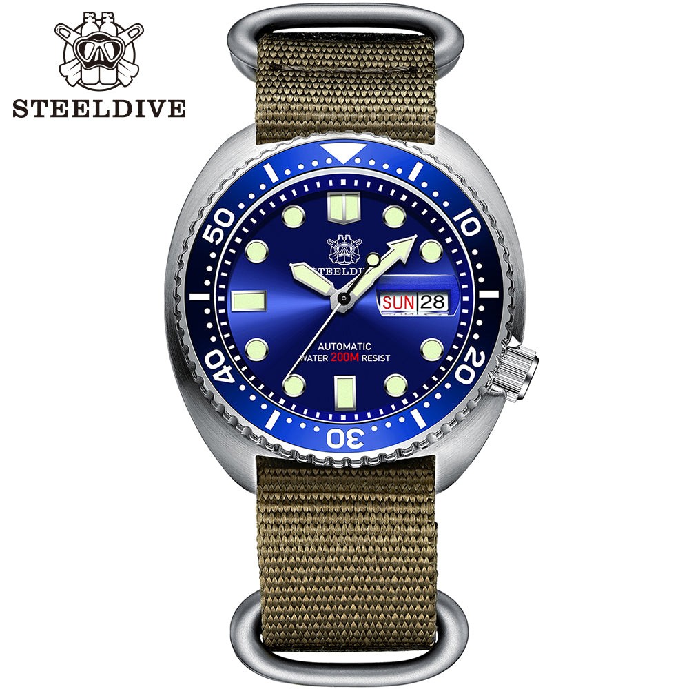 STEELDIVE SD1972 Mens 45mm 200M Automatic Dive Watch NH36 Steel