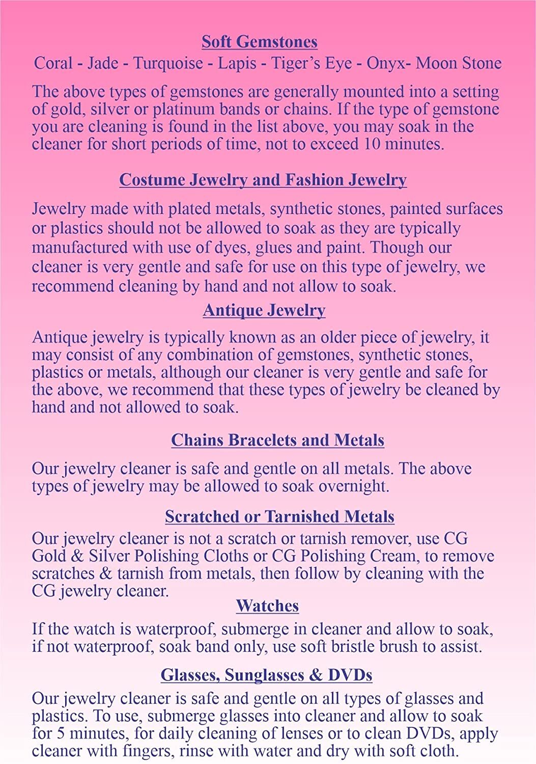 Caribbean Gem 5 pack Jewelry Cleaner Polishing Cloths Silver Gold Gemstones