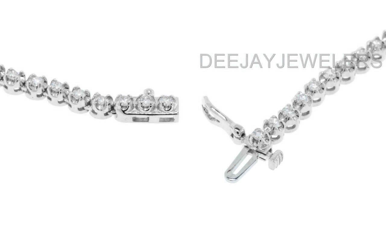 Natural 15ct Diamond Eternity Tennis Necklace 14k White Gold 17Inch