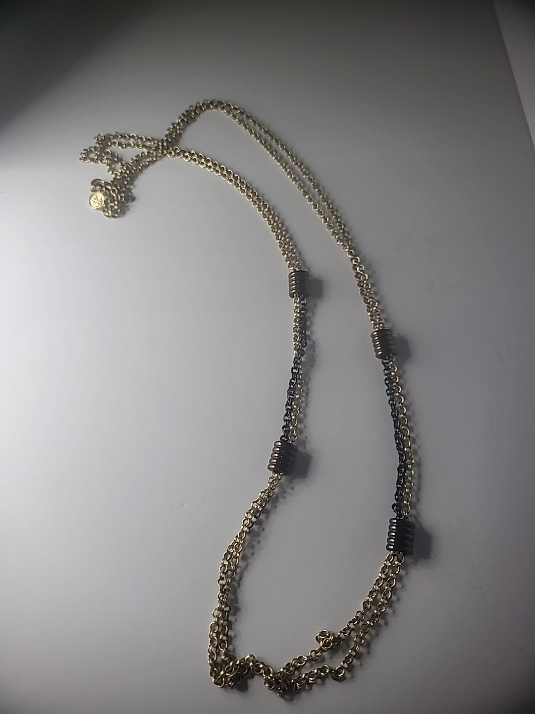 Vintage Baskin Brothers Gold Tone Chain Double Strand Neacklace Jewelry Costume