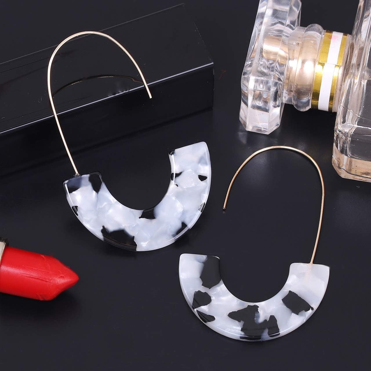 Acrylic Tortoise Hoop Earrings Resin Drop Dangle Fashion Jewelry