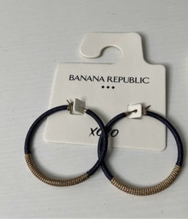 Banana Republic Factory Woven Thread Hoop Earrings NWT