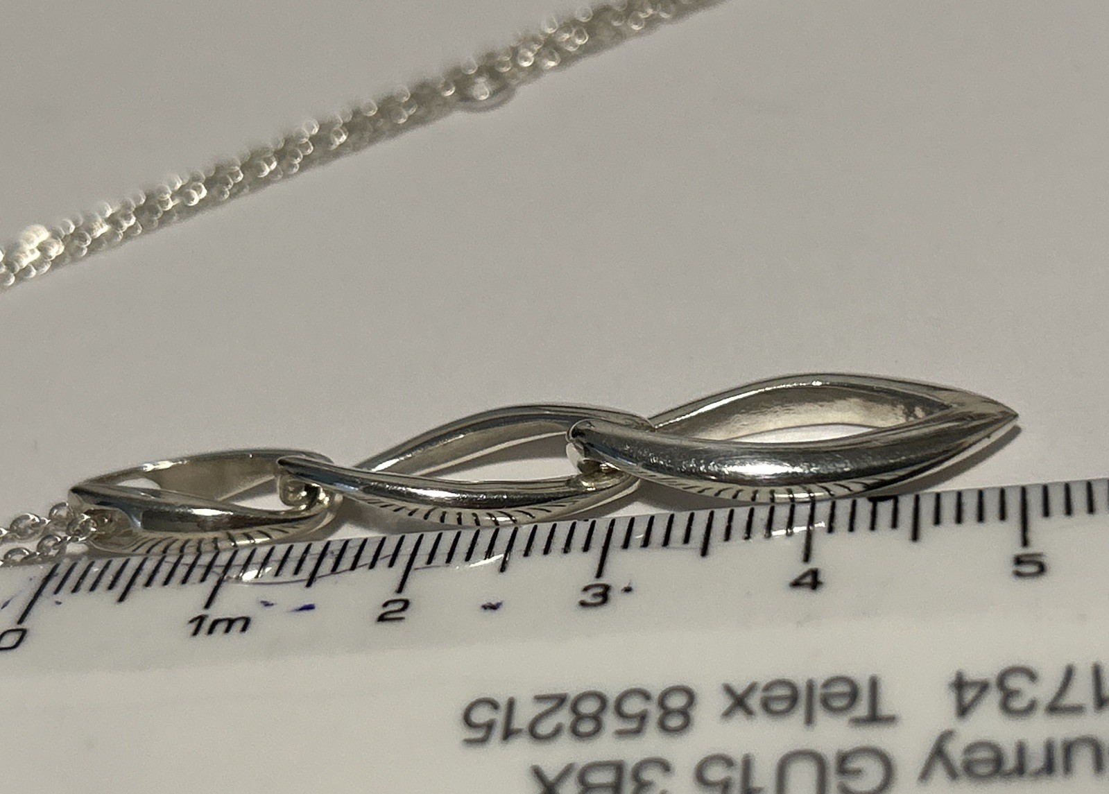 Lovely Sterling Silver 5cm Interlinked Pendant 45cm (17.7”) Necklace (6.41g)