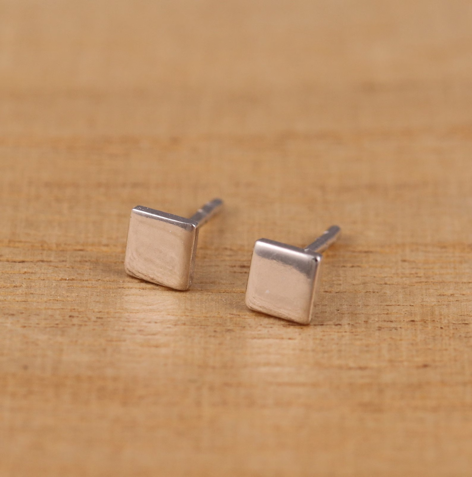925 Sterling Silver Earrings Daily wear Plain Square Stud Earrings gifts for him