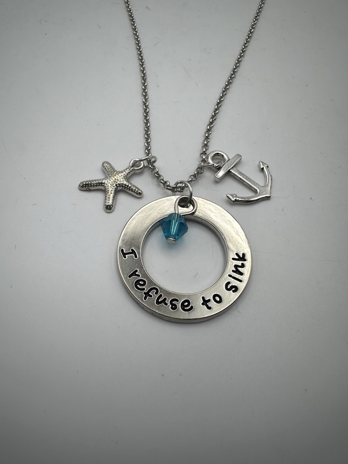 I Refuse To Sink Necklace With Pendants In Gift Box