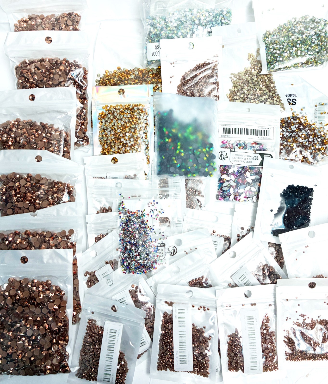 56,700 Flat Back Rhinestones Lot Dance Costume Bedazzle acrylic 2mm 3mm 4mm 6mm