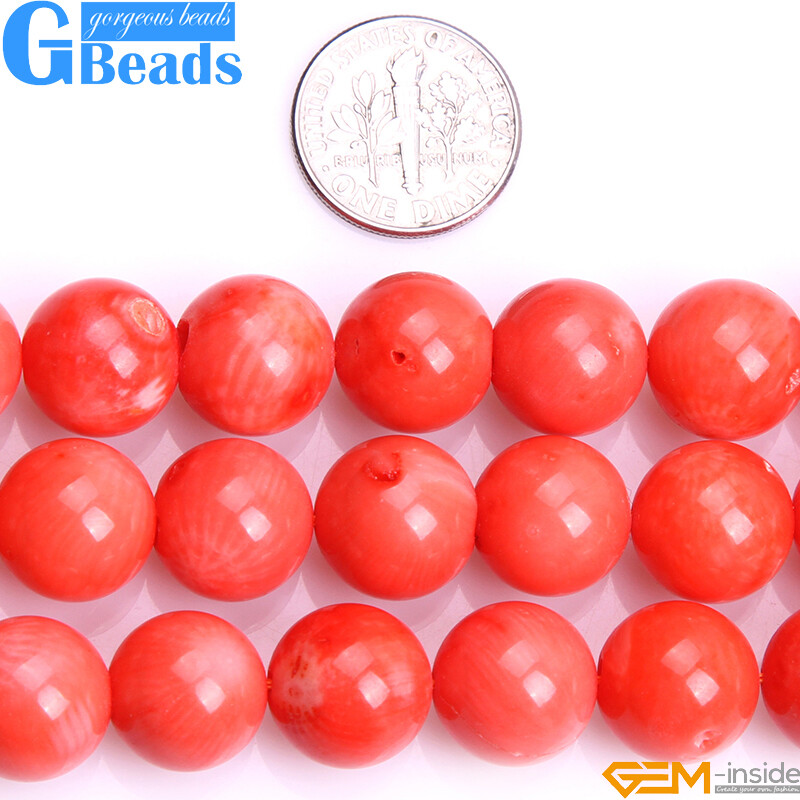 Round Orange Coral Gemstone Beads For Jewelry Making 15″ 2mm 3mm 4mm 5mm 6mm 7mm