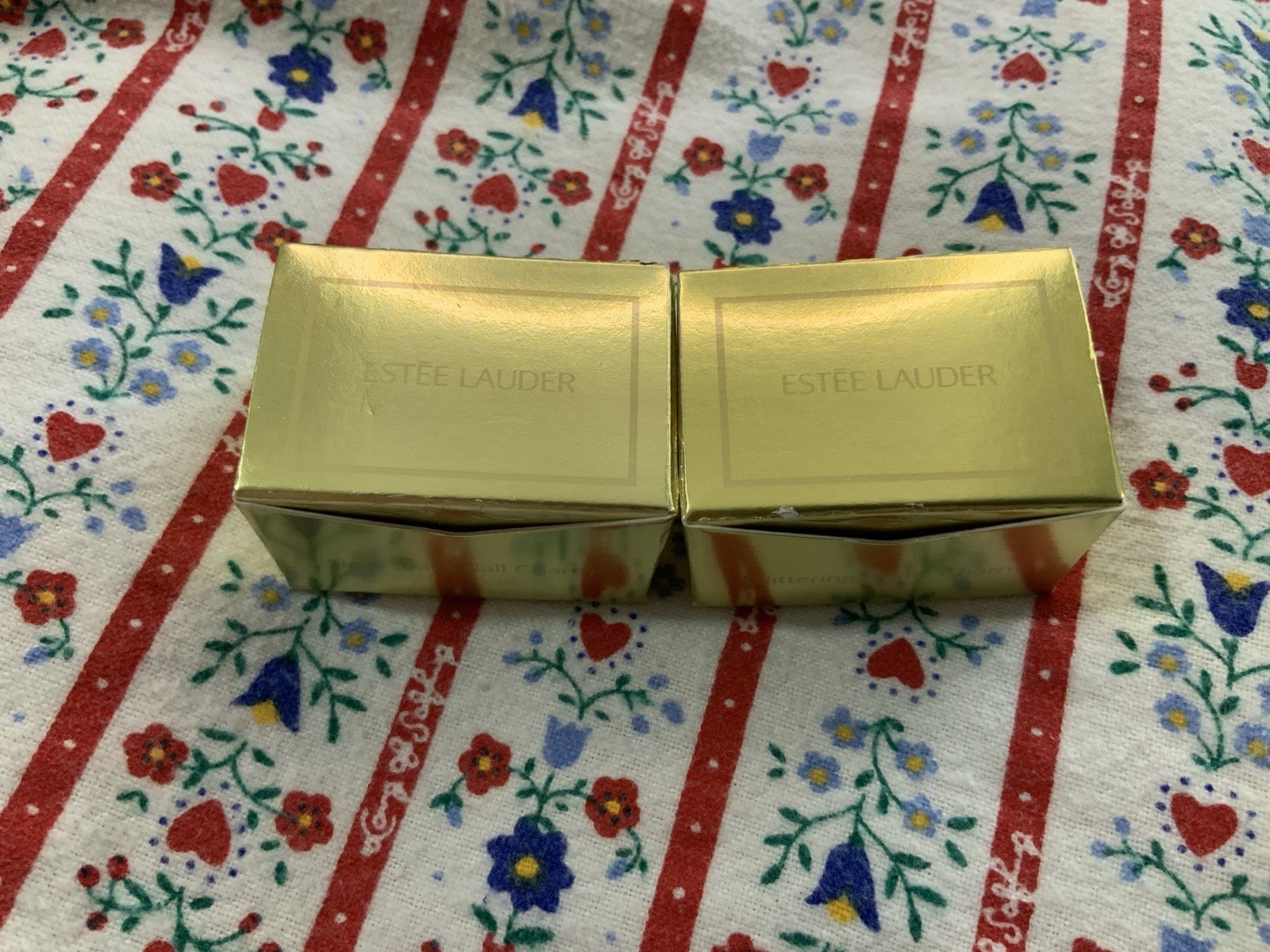 TWO Estee Lauder Charms Gold Tone NIB (Glittering Heart + New Year’s Ball)