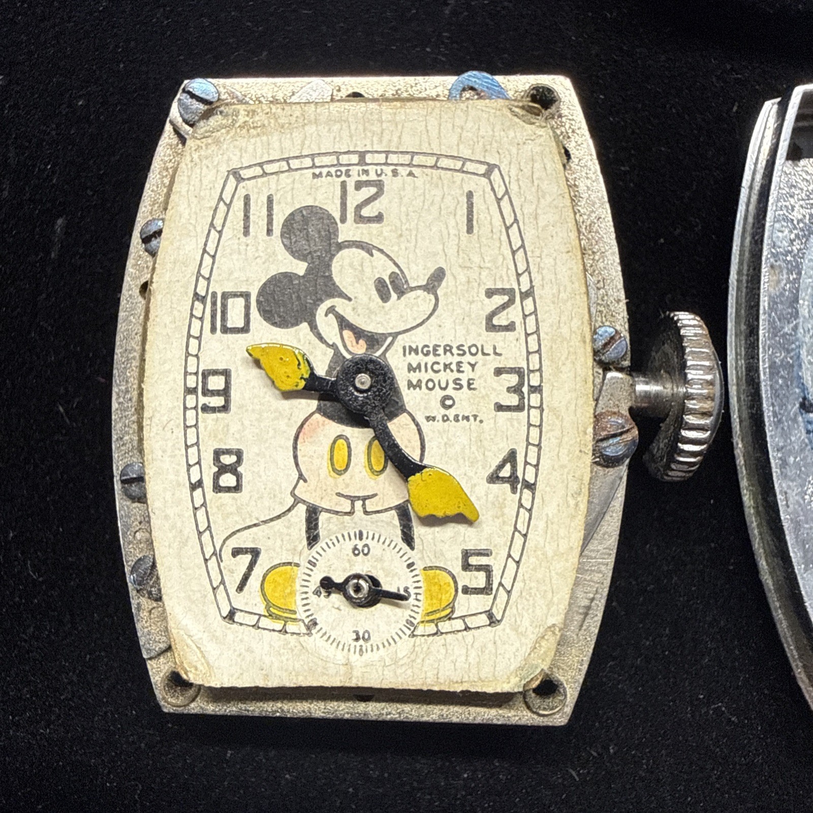 Vintage 1930’s Ingersoll Mickey Mouse Watch Parts/Repair No Balance Wheel