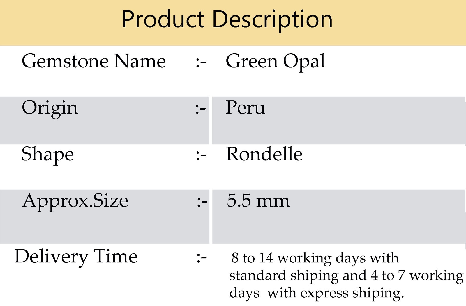 Natural Peru Green Opal 5.5mm Faceted Rondelle Shape Beads 16″ Strand