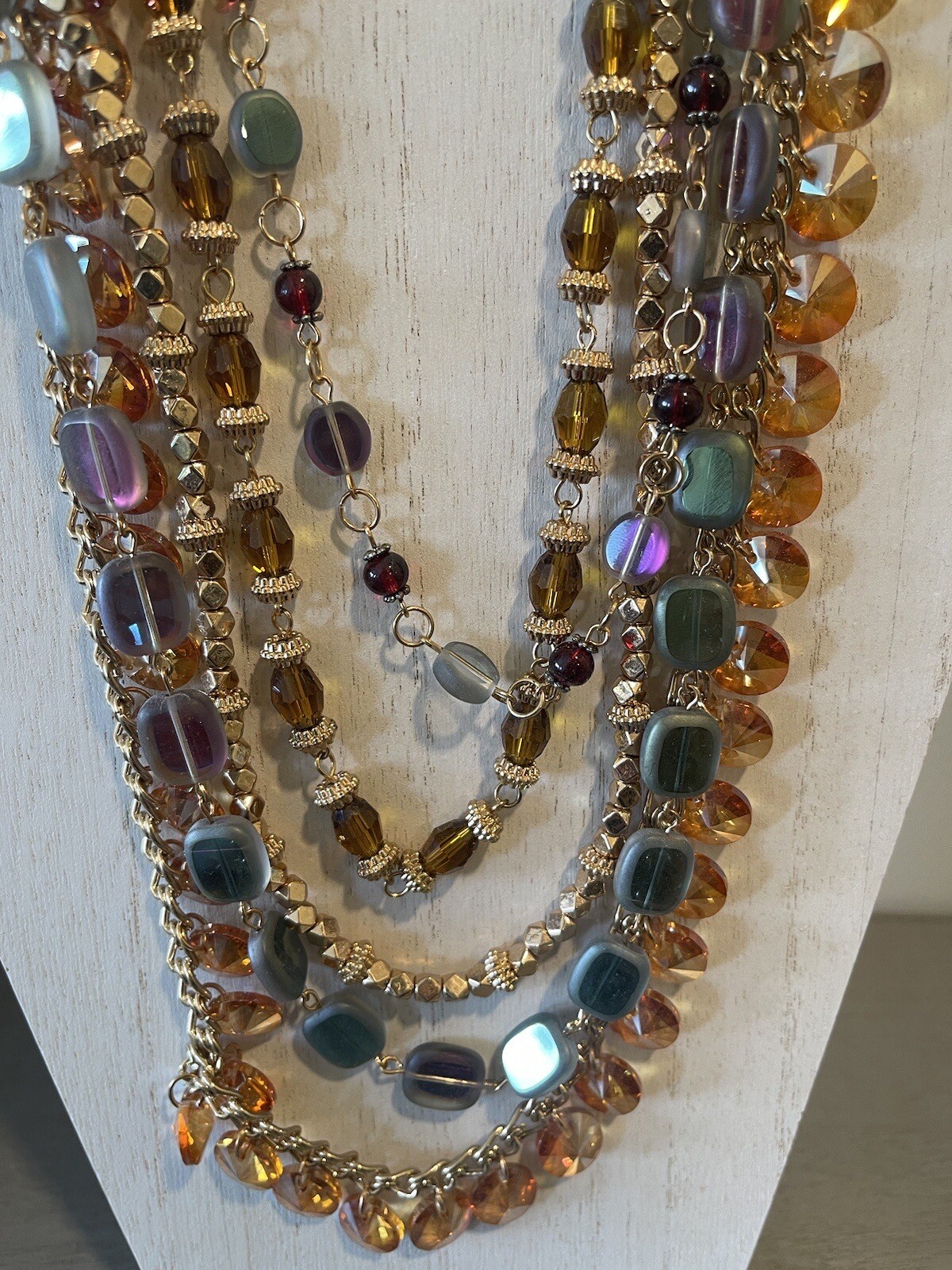 Passiana 5 Layer Necklace In Multi Color Stone Beads New Without Tag